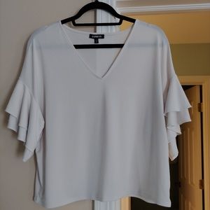 White Express bell sleeve top